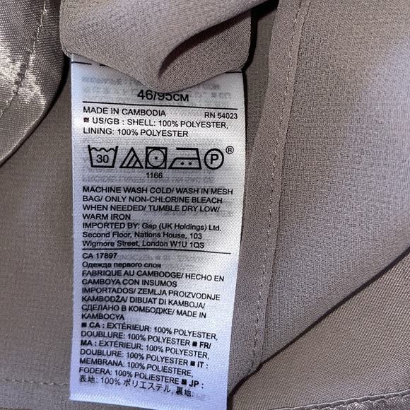 Banana Republic Heritage Cascading Ruffle Champagne Satin Cami Side Zip Sz 10 - Picture 10 of 13